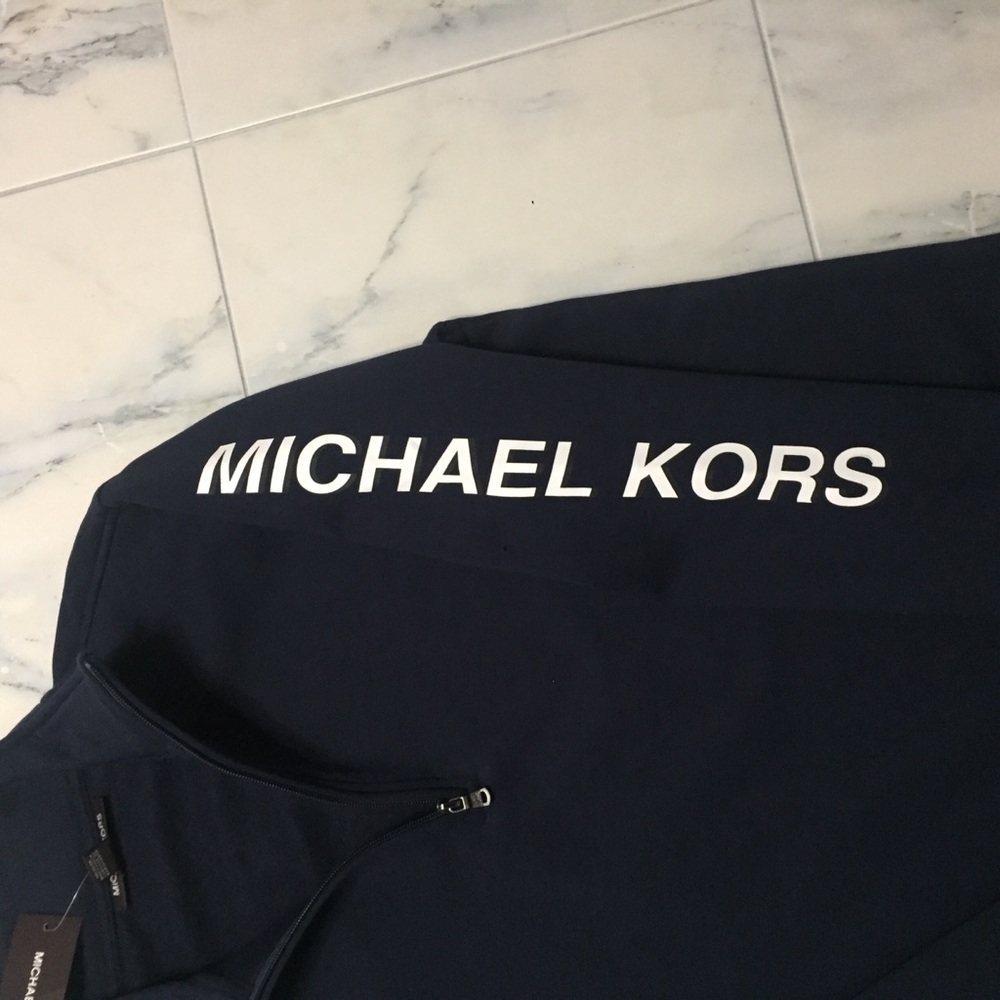 Michael Kors Midnight Turtleneck Sweatshirt Sweater 1/4 Zip Up MK NWT Logo - Picture 4 of 8